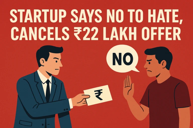 Startup Says No to Hate, Cancels ₹22 Lakh Offer
